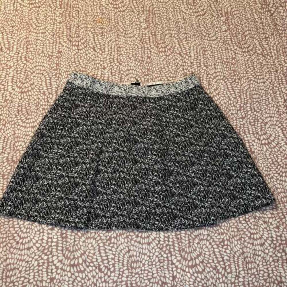 Banana Republic Black White Marled Pleated Skirt